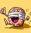 Laughing brain with a bandage 3