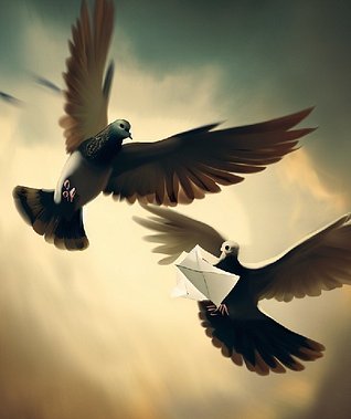 2 Pigeons carrying a message 3